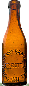 HENRY BRAUN BEER BOTTLER EMBOSSED BEER BOTTLE