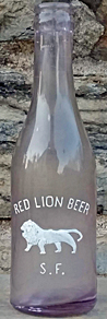 RED LION BEER EMBOSSED BEER BOTTLE