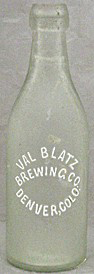 VAL BLATZ BREWING COMPANY EMBOSSED BEER BOTTLE