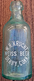 W. H. KRUGHT WEISS BEER EMBOSSED BEER BOTTLE