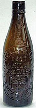 NICHOLL & COMPANY LIMITED EAST HILL BREWERY EMBOSSED BEER BOTTLE