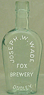 JOSEPH W. WADE FOX BREWERY EMBOSSED BEER BOTTLE