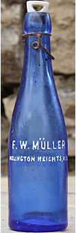 F. W. MULLER BERLINER WEISS BEER EMBOSSED BEER BOTTLE