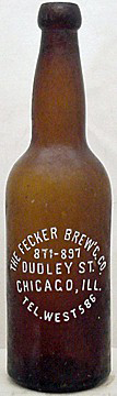 FECKER BREWING COMPANY EMBOSSED BEER BOTTLE
