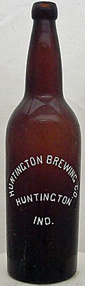 HUNTINGTON BREWING COMPANY EMBOSSED BEER BOTTLE