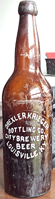 DREXLER KRIEGER BOTTLING COMPANY CITY BREWERY BEER EMBOSSED BEER BOTTLE