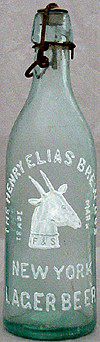 THE HENRY ELIAS BREWING COMPANY EMBOSSED BEER BOTTLE