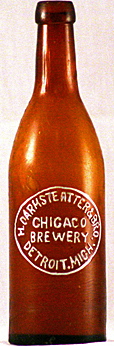 H. DARMSTEATTER & BROTHER CHICAGO BREWERY EMBOSSED BEER BOTTLE