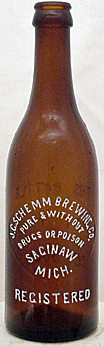 J. G. SCHEMM BREWING COMPANY EMBOSSED BEER BOTTLE