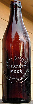 A. M. SMITH CRESCENT BEER EMBOSSED BEER BOTTLE