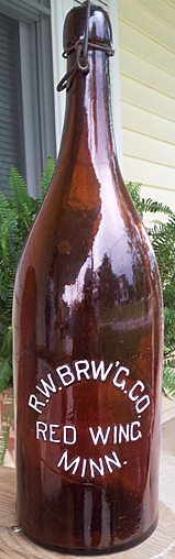 RED WING BREWING COMPANY EMBOSSED BEER BOTTLE