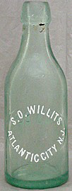 S. O. WILLITS WEISS BEER EMBOSSED BEER BOTTLE