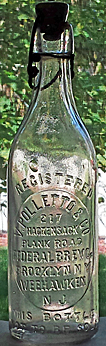 V. POLLETTO & COMPANY FEDERAL BREWING COMPANY EMBOSSED BEER BOTTLE