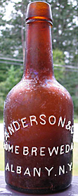 ANDERSON & COMPANY HOME BREWED ALE EMBOSSED BEER BOTTLE