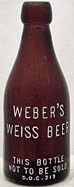 WEBER'S WEISS BEER EMBOSSED BEER BOTTLE