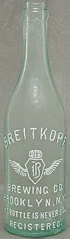 BREITKOPF BREWING COMPANY EMBOSSED BEER BOTTLE