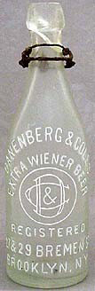 DANENBERG & COLES EXTRA WIENER BEER EMBOSSED BEER BOTTLE
