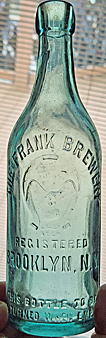 THE FRANK BREWERY EMBOSSED BEER BOTTLE