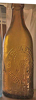 WILLIAM H. FRANK BREWING COMPANY EMBOSSED BEER BOTTLE
