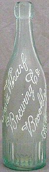 INDIA WHARF BREWING COMPANY EMBOSSED BEER BOTTLE