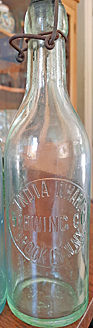INDIA WHARF BREWING COMPANY EMBOSSED BEER BOTTLE