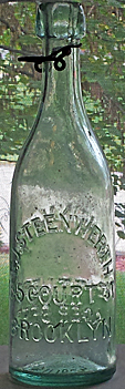 F. J. STEENWERTH CINCINNATI BOTTLED LAGER BEER EMBOSSED BEER BOTTLE