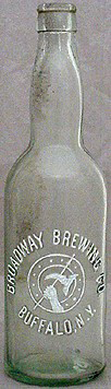 BROADWAY BREWING COMPANY EMBOSSED BEER BOTTLE