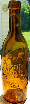 BUFFALO ALE AND PORTER BREWING COMPANY EMBOSSED BEER BOTTLE