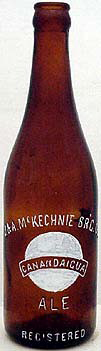 J. & A. McKECHNIE BREWING COMPANY EMBOSSED BEER BOTTLE