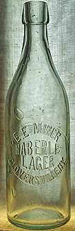 HABERLE LAGER EMBOSSED BEER BOTTLE