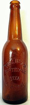 THOMAS MCKEON BARTHOLOMAY BEER EMBOSSED BEER BOTTLE