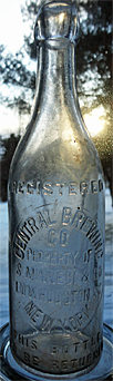 CENTRAL BREWING COMPANY EMBOSSED BEER BOTTLE