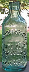 JOHN H. DOERRBECKER WHITE BEER BREWERY EMBOSSED BEER BOTTLE