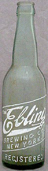 THE EBLING BREWING COMPANY EMBOSSED BEER BOTTLE