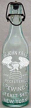 THE JOHN KRESS BREWING COMPANY EMBOSSED BEER BOTTLE