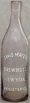 DAVID MAYER BREWING COMPANY EMBOSSED BEER BOTTLE