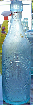 THE F. & M. SCHAEFER BREWING COMPANY EMBOSSED BEER BOTTLE