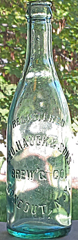 GEORGE HAUCK & SONS BREWING COMPANY EMBOSSED BEER BOTTLE