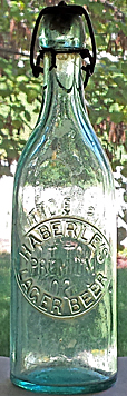 HABERLE'S PREMIUM LAGER BEER EMBOSSED BEER BOTTLE