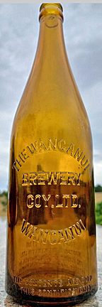 THE WANGANUI BREWERY COMPANY LIMITED EMBOSSED BEER BOTTLE