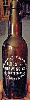 L. HOSTER BREWING COMPANY EMBOSSED BEER BOTTLE
