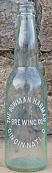 THE BOWMAN HARMAN BREWING COMPANY EMBOSSED BEER BOTTLE