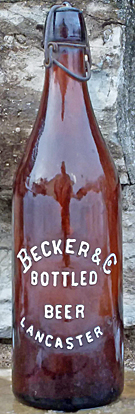 BECKER & COMPANY BOTTLED BEER EMBOSSED BEER BOTTLE