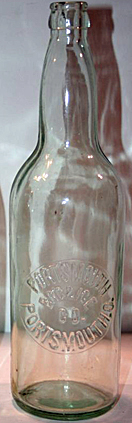 PORTSMOUTH BREWING & ICE COMPANY EMBOSSED BEER BOTTLE