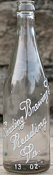 READING BREWING COMPANY EMBOSSED BEER BOTTLE