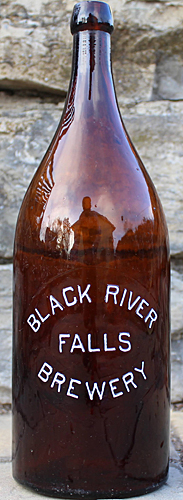 BLACK RIVER FALLS BREWERY EMBOSSED BEER BOTTLE