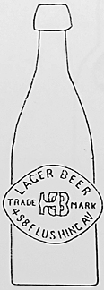 H. B. LAGER BEER EMBOSSED BEER BOTTLE