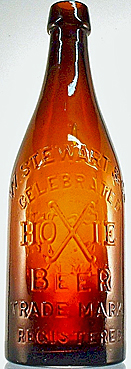 W. STEWART & CO. CELEBRATED HOXIE BEER EMBOSSED BEER BOTTLE