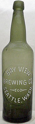 BAY VIEW BREWING COMPANY EMBOSSED BEER BOTTLE