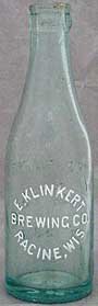E. KLINKERT BREWING COMPANY EMBOSSED BEER BOTTLE